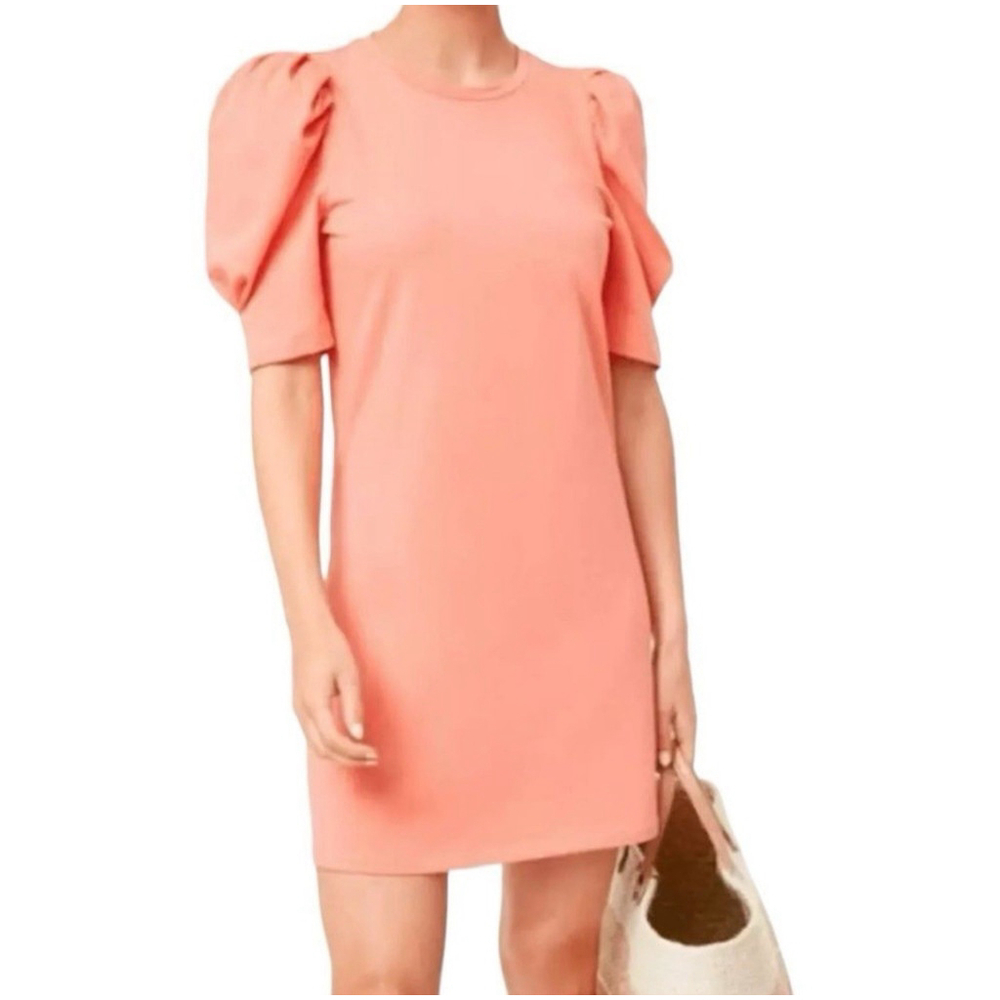 Pomander Place Tuckernuck Stella Dress Puff Sleeves Cotton Apricot Coral XL